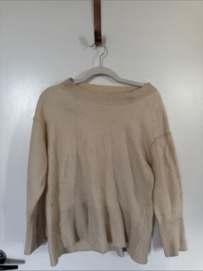 Free People Cream Scoop Neck Sweater